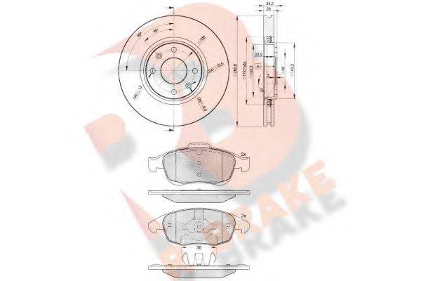 R BRAKE 24538 Комплект гальм, дисковий гальмівний механізм