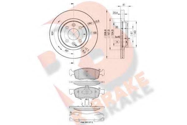 R BRAKE 24674 Комплект гальм, дисковий гальмівний механізм