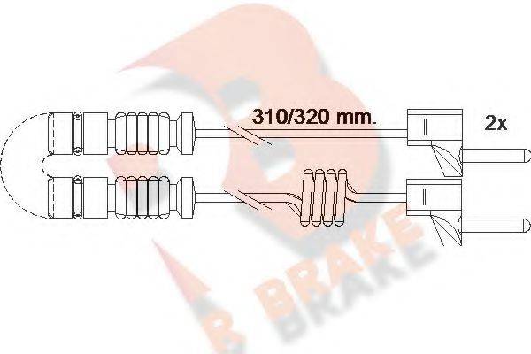 R BRAKE 29835 Сигналізатор, знос гальмівних колодок