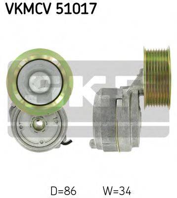 SKF VKMCV51017 Натяжний ролик, полікліновий ремінь