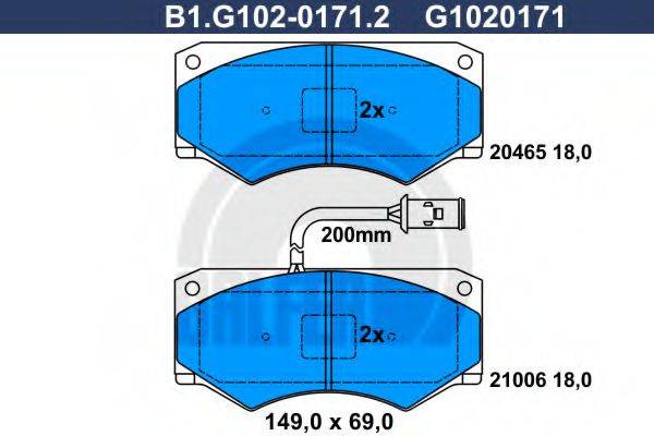 GALFER 21006 Комплект гальмівних колодок, дискове гальмо