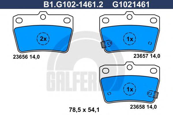 GALFER B1G10214612 Комплект гальмівних колодок, дискове гальмо