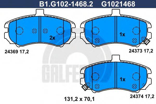 GALFER 24369 Комплект гальмівних колодок, дискове гальмо