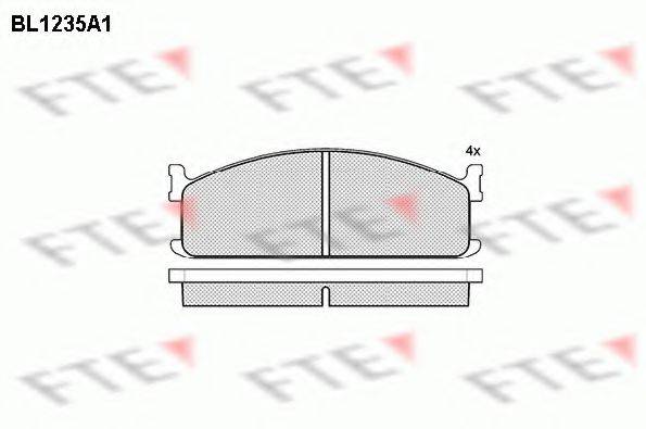 FTE 21115 Комплект гальмівних колодок, дискове гальмо