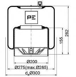 PE AUTOMOTIVE 9505 Кожух пневматичної ресори