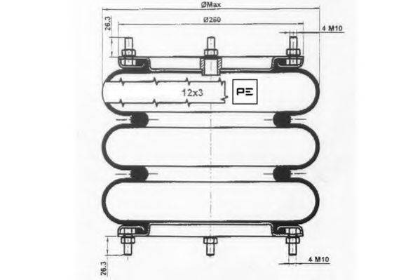 PE AUTOMOTIVE 90 559 Кожух пневматичної ресори