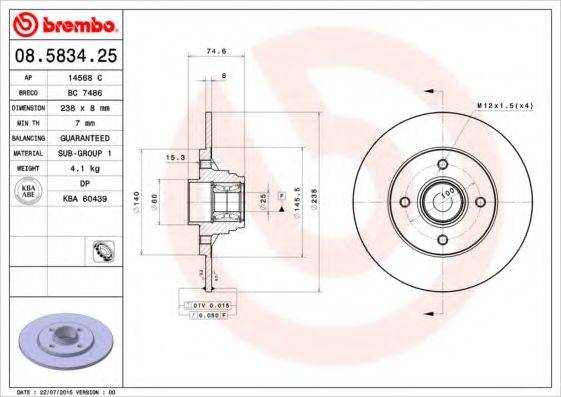 BREMBO 08.5834.25