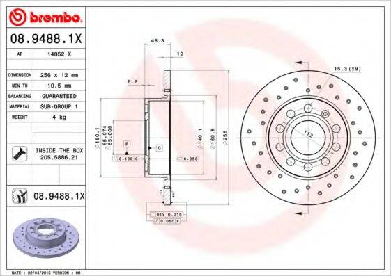 BREMBO 08.9488.1X