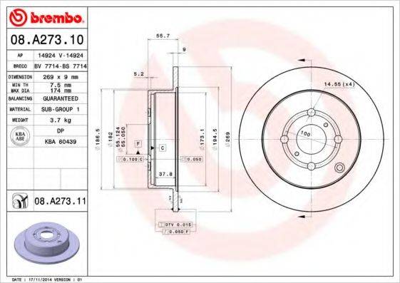 BREMBO 08.A273.11