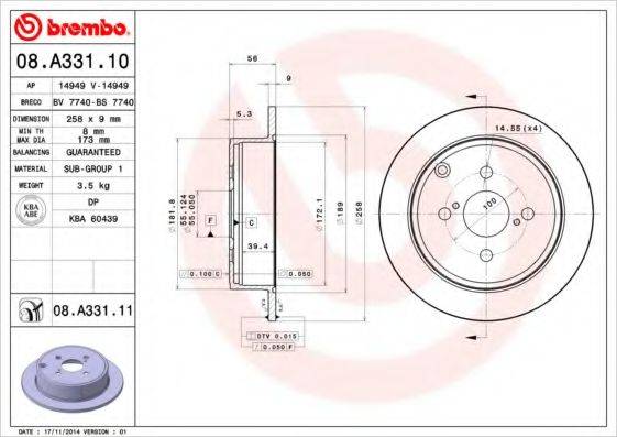 BREMBO 08.A331.11