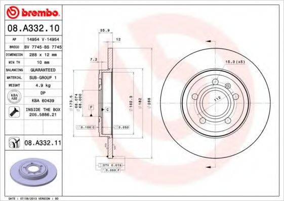 BREMBO 08.A332.11