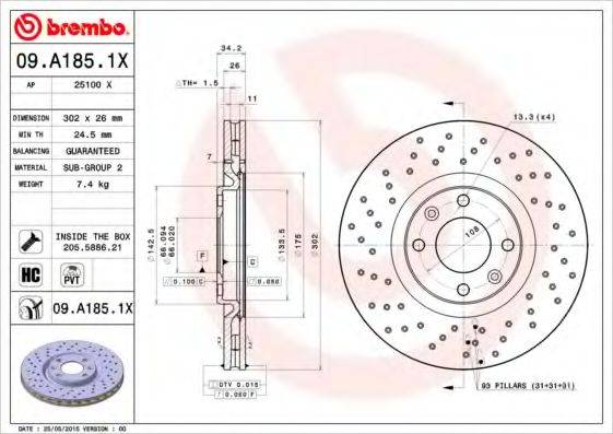 BREMBO 09.A185.1X