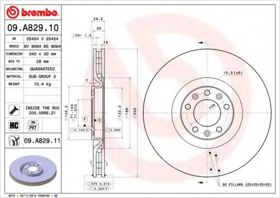 BREMBO 09.A829.11