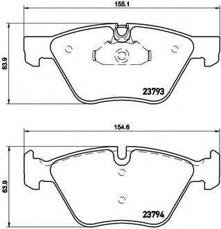 BREMBO 23793 Комплект гальмівних колодок, дискове гальмо