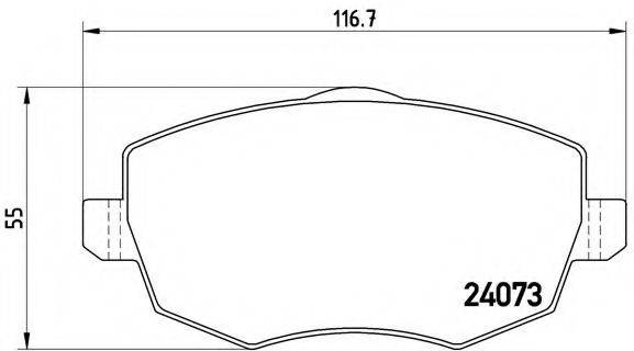 BREMBO 24073 Комплект гальмівних колодок, дискове гальмо