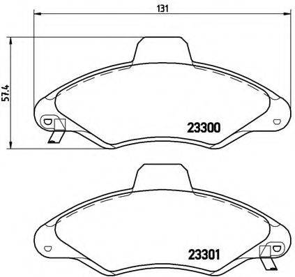 BREMBO 23301 Комплект гальмівних колодок, дискове гальмо