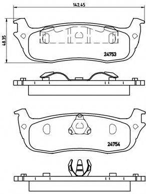 BREMBO 24754 Комплект гальмівних колодок, дискове гальмо