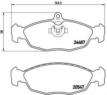 BREMBO 20547 Комплект гальмівних колодок, дискове гальмо