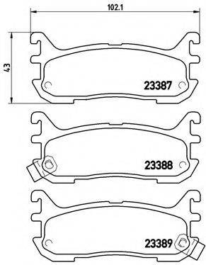 BREMBO 23388 Комплект гальмівних колодок, дискове гальмо