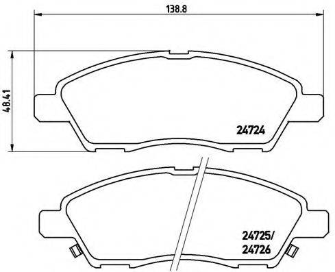 BREMBO 24726 Комплект гальмівних колодок, дискове гальмо