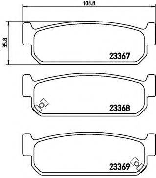 BREMBO 23368 Комплект гальмівних колодок, дискове гальмо