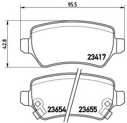 BREMBO 23654 Комплект гальмівних колодок, дискове гальмо