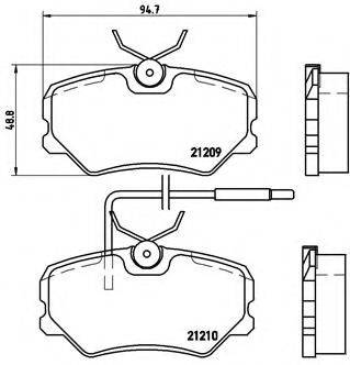 BREMBO 21209 Комплект гальмівних колодок, дискове гальмо