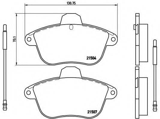 BREMBO 21504 Комплект гальмівних колодок, дискове гальмо