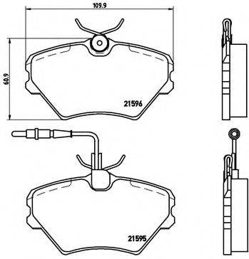 BREMBO 21596 Комплект гальмівних колодок, дискове гальмо