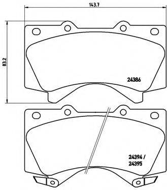 BREMBO 24395 Комплект гальмівних колодок, дискове гальмо