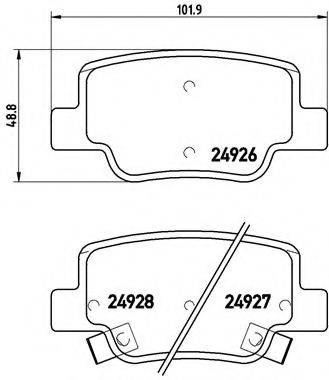 BREMBO 24927 Комплект гальмівних колодок, дискове гальмо