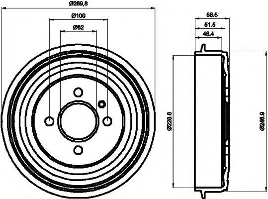 MINTEX MBD018 Гальмівний барабан