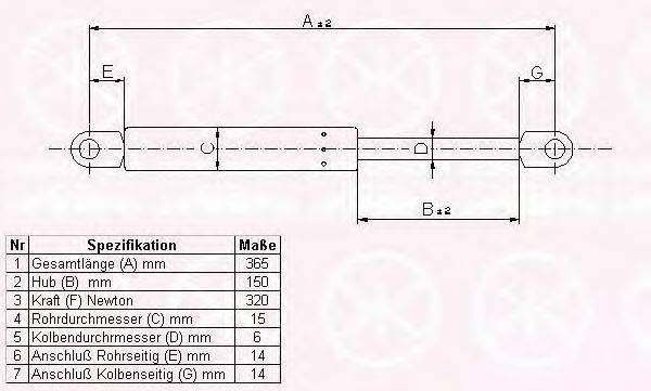 FA KROSNO 23532 Газова пружина, капот