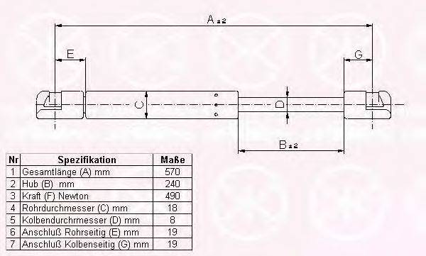 MAGNETI MARELLI 430719035000 Газова пружина, кришка багажника