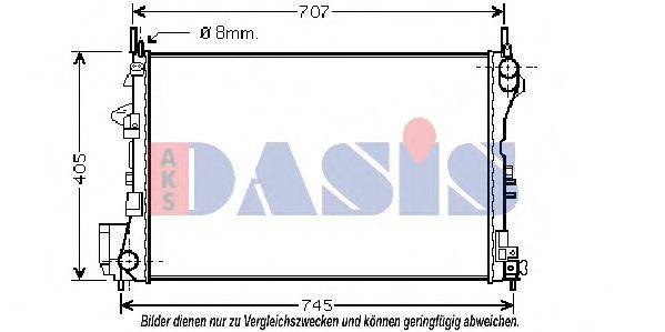 AKS DASIS 01073113 Радіатор, охолодження двигуна