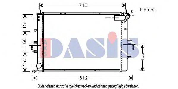 AKS DASIS 02002152 Радіатор, охолодження двигуна