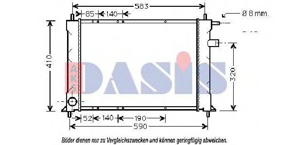 AKS DASIS 02002111 Радіатор, охолодження двигуна