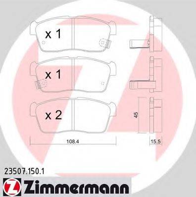 ZIMMERMANN 23507 Комплект гальмівних колодок, дискове гальмо