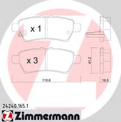 ZIMMERMANN 24243 Комплект гальмівних колодок, дискове гальмо