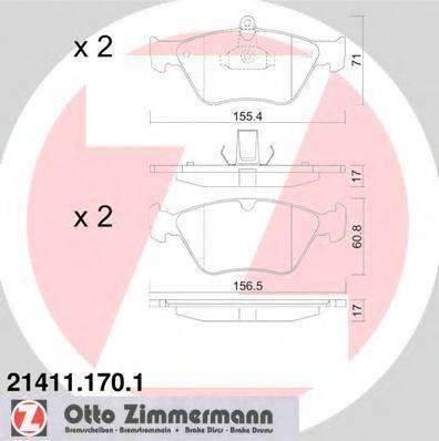 ZIMMERMANN 21411 Комплект гальмівних колодок, дискове гальмо