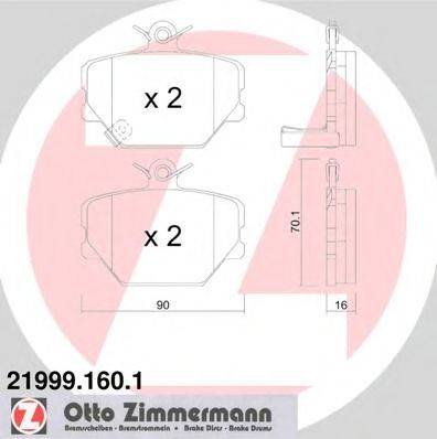 ZIMMERMANN 21999 Комплект гальмівних колодок, дискове гальмо
