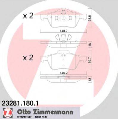 ZIMMERMANN 23282 Комплект гальмівних колодок, дискове гальмо