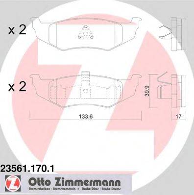 ZIMMERMANN 23561 Комплект гальмівних колодок, дискове гальмо
