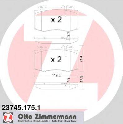 ZIMMERMANN 23745 Комплект гальмівних колодок, дискове гальмо