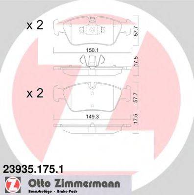 ZIMMERMANN 23999 Комплект гальмівних колодок, дискове гальмо