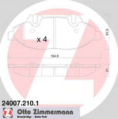 ZIMMERMANN 24007 Комплект гальмівних колодок, дискове гальмо