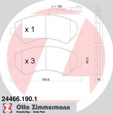 ZIMMERMANN 24467 Комплект гальмівних колодок, дискове гальмо