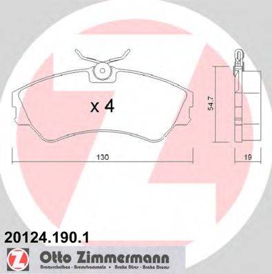 ZIMMERMANN 20124 Комплект гальмівних колодок, дискове гальмо