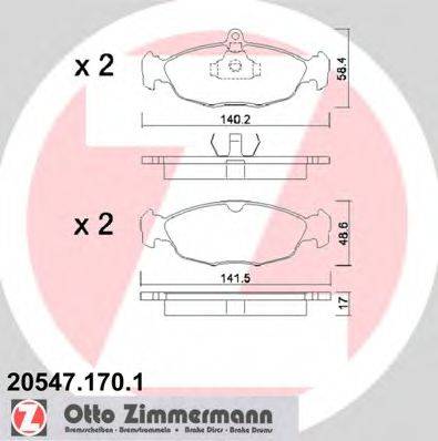 ZIMMERMANN 20547 Комплект гальмівних колодок, дискове гальмо