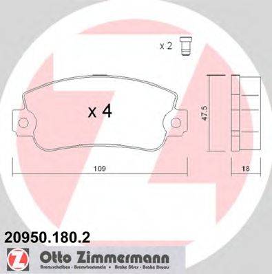 ZIMMERMANN 20951 Комплект гальмівних колодок, дискове гальмо